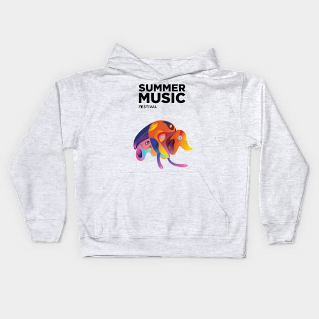 Summer Music Festival Kids Hoodie by Music Lover